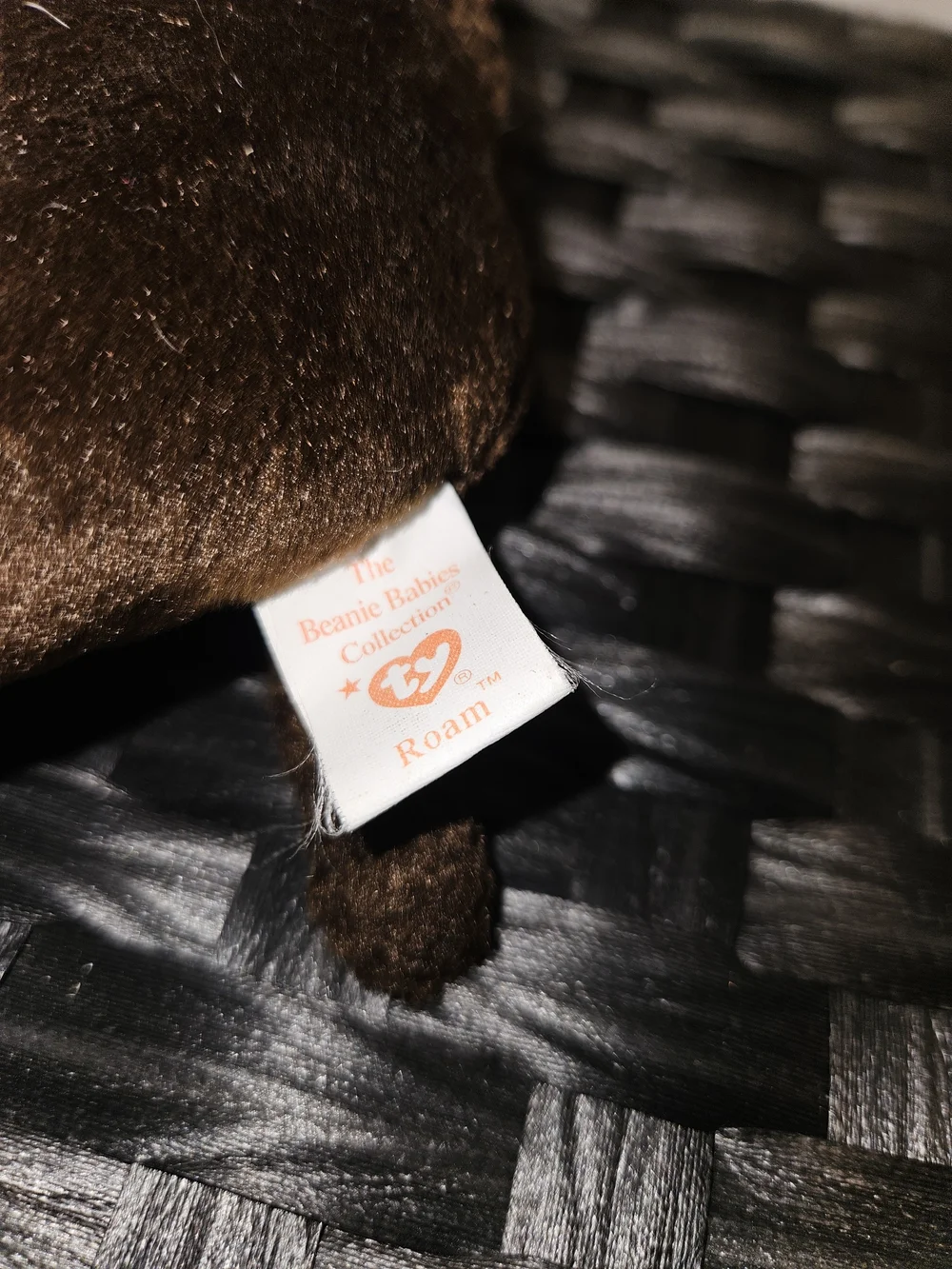 Ty Brown Beanie Baby 'Roam' Plush with Heart Tag